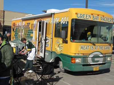Super Bowl fans tailgating